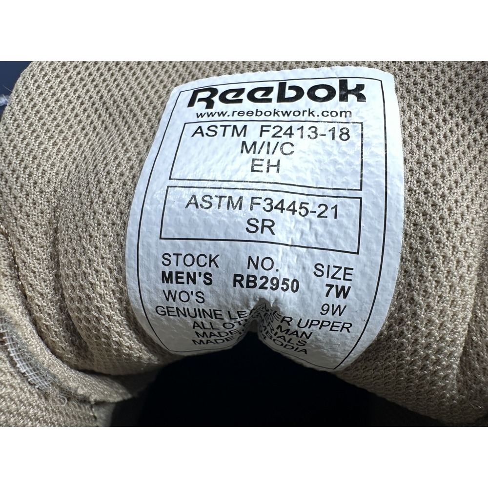 Reebok BB4500 Work Men 7W Tan Suede Composite Toe Safety Sneakers RB2950 EH SR - Picture 12 of 12